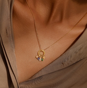Collar con Piedra de Nacimiento para el Día de la Madre, <span class=keywords><strong>se</strong></span> Puede Comprar por Separado, Cadena de Acero Inoxidable Resistente al Agua, Joyería Brillante, Joyería Eterna - Product Image 5