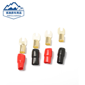 Lug <b>Terminals</b> 4Ga Brass Fork Type 1P 1-Core For Automotive Audio Wiring - Product Image 4