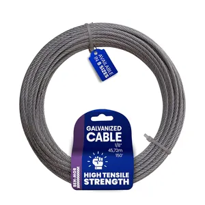 Low Price 1/8 Inch Steel Wire Rope 7X7 Strand Winch Rope Galvanized Aircraft Cable