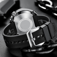 Montre de plongée mécanique intégrée en acier fin personnalisée sans fond de boîtier, avec anneau chronographe rotatif unidirectionnel à 120 positions.