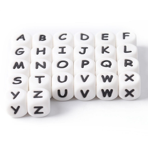 12mm Alphabet Beaded Food Grade Soft Chewable Baby <strong>Silicone</strong> <strong>Beads</strong> for DIY Accessories - Product Image 2