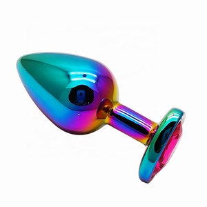 Prise anale colorée en métal <span class=keywords><strong>cristal</strong></span> arc-en-ciel, jouet <span class=keywords><strong>Anal</strong></span> Sexy, pour femmes, 4 pièces - Product Image 4