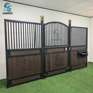 Panel kotak kios kuda baja galvanis bambu mewah tugas berat engsel/geser/pintu prefabrikasi stabil Belanda untuk berkuda - Product Image 1