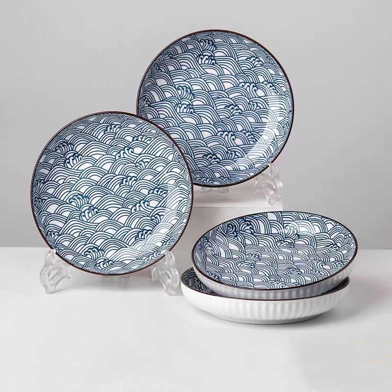 Assiette Yamada 8 pouces langhai-bleu Boîte de 40