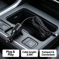 Adaptador de cargador de coche tipo C de ángulo recto con cable de 3.5M, 12V 24V, cables universales para encendedor de cigarrillos, con conversión a 5V para cámara de salpicadero