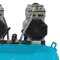 Compresseur d'air électrique silencieux mini, prix usine, pour atelier, usage intensif, 220V 50L, moteur et roulement refroidis par air, sans huile