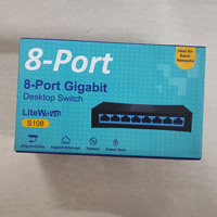 Nuevo Switch de Red Gigabit TP-LINK S108 Original de 8 Puertos para Escritorio con Funciones POE, SNMP y QoS, 1 Año de Garantía, FTTH ONU, Color Negro