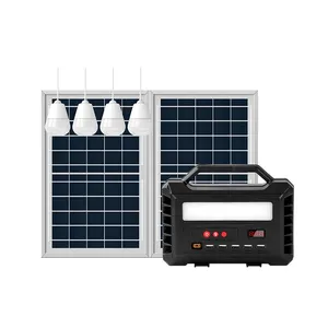 New Mini Portable Phone Charge Home 12v Led Three Bulbs Kit Tv And Fan Solar Lighting System 2024