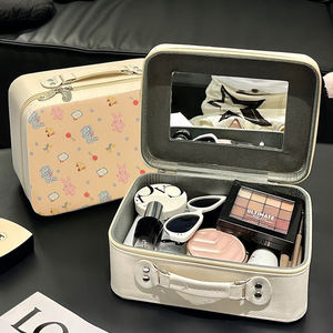 Bonito organizador grande de lujo resistente al agua para mujer, caja de almacenamiento de viaje con logotipo personalizado, estuches para brochas de maquillaje, bolsa de cosméticos - Product Image 4