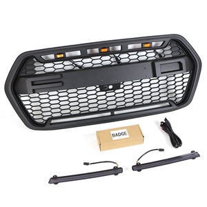 Ricambio Auto altri accessori esterni griglie per Auto in plastica ABS nera griglia anteriore con barra LED adatta per <span class=keywords><strong>Ford</strong></span> Transit <span class=keywords><strong>Van</strong></span> dal 2020 al 2023 - Product Image 3