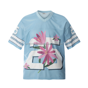 Maillot décontracté unisexe de marque tendance, style pastoral estival, respirant, séchage rapide, anti-UV, coupe ample et confortable, col en V, manches courtes - Product Image 3