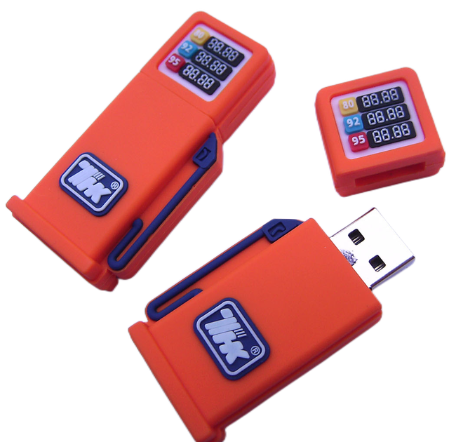 Custom Cartoon Gas Station-Shaped Durable Silicone USB 3.0 Flash Drive | Branded Printing Available | for Marketing Giveaways