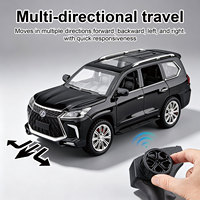 JUNRONG 1:24 Voiture télécommandée SUV en alliage moulé sous pression, modèle de voiture RC avec couvercles ouvrables, son et lumière, pour garçon