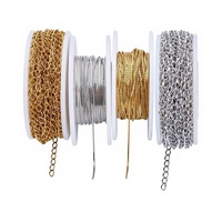 Chaîne torsadée plaquée or de 10 m/rouleau, chaîne torsadée texturée de haute qualité, fournitures en vrac pour la fabrication de bijoux en acier inoxydable