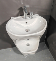 Vente en gros de bâtiments commerciaux Musulman wudu Pied de lavabo en céramique Piédestal sur pied Évier de lavage des mains