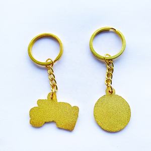 Custom Logo Name Metal Golden Key Finder Color Soft Enamel Key Chain With <b>Keyring</b> - Product Image 6