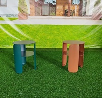 Table d'appoint de balcon en aluminium de style nordique, table basse ronde minimaliste avec rangement pour petits espaces