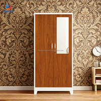 Armoire en acier avec porte coulissante réglable, miroir intégré, design italien minimaliste, utilisation scolaire et domestique, taille et couleur personnalisables