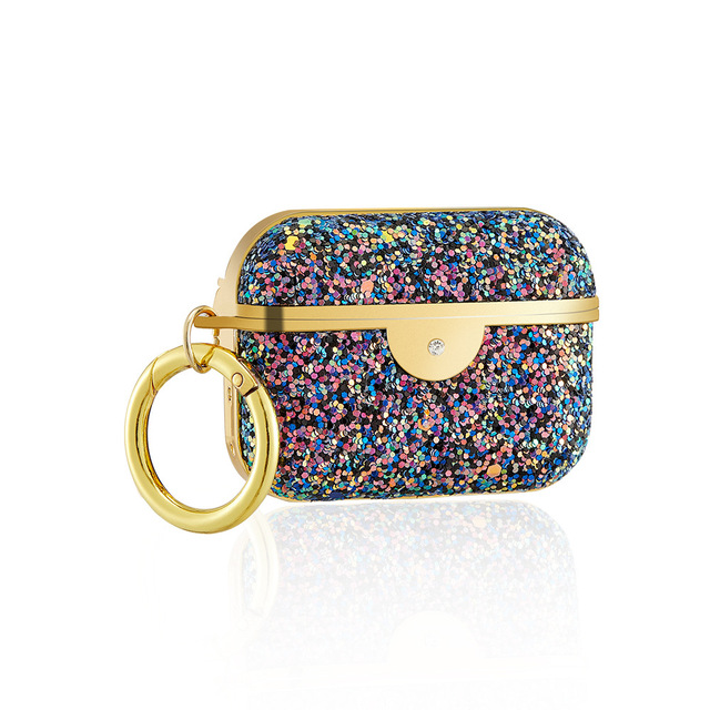 Bling Glitter Pink Fashion Lady Soft Diamond Glitter Full Protective Earphone Case for Airpods 1 2 3 PRO
