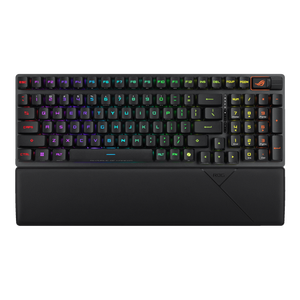 For ROG Strix Scope II RX 98 <b>Wireless</b> Mechanical <b>Keyboard</b> Tri-Mode Connectivity RGB PBT/ABS Keycaps Red/Blue Switch White/Black - Product Image 5