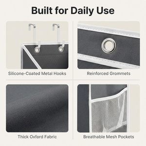 Over The Door Organizer 12 Pocket Dark Grey Hanging <b>Storage</b> For Behind Doors Or Walls Multifunctional Closet Organizer With - Product Image 3
