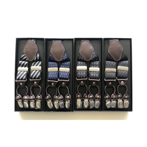 Personalizada de moda de alta calidad 3,5 cm de ancho elástico ajustable Jacquard tejido 6 Clip Y forma de <span class=keywords><strong>tirantes</strong></span> para hombres Pantalones - Product Image 3