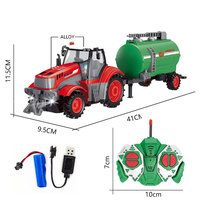 Camions forestiers télécommandés en métal 4CH 1:24, tracteur agricole, remorque forestière, chargeur, télécommande, portée de 30 m, prêt à l'emploi