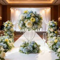 Centre de table en soie artificielle moderne européenne de luxe pour mariage, banquet, hôtel, décoration commerciale durable et écologique
