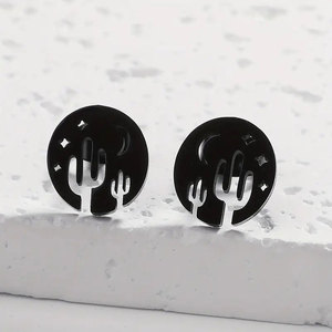 Pendientes de Plata de Ley 316L con Baño de Oro de 14k y 18k, Diseño de Cactus, Joyería de Lujo de Alta Calidad para <span class=keywords><strong>Mujer</strong></span> - Product Image 4