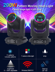 Mini chùm 200 wát LED cầu vồng chùm di chuyển ánh sáng gobo DJ Disco ánh sáng sân khấu DMX di chuyển đầu cho tổ chức sự kiện câu lạc bộ đêm - Product Image 2