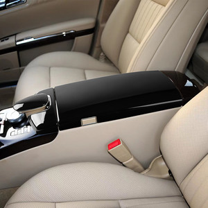 Couverture de boîte d'accoudoir de console centrale Mercedes-Benz, noir piano, ensemble 3 pièces, rangement pour Classe S W221, protection intérieure de luxe - Product Image 1