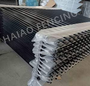 Çelik bahçe çit Modern çinko çelik Metal kazık çit siyah galvanizli 6x8 güvenlik ferforje düz üst çelik çit panelleri - Product Image 1