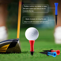 Prix usine bas et personnalisé : Tees de golf professionnels en plastique 58mm/76mm avec coussin en caoutchouc pour sports de plein air