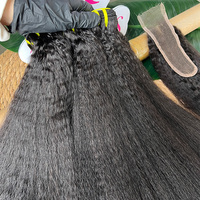 3 + 1 paquete de cabello sin procesar virgen vietnamita cabello humano rizado recto paquetes con 2x6 Hd Cierre de encaje Frontal
