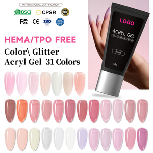 Hot Selling 31 Colors 60g Poly Gel Wholesale <b>Nail</b> Supplies Free Sample Private Label UV Poligel <b>Nail</b> <b>Extension</b> Poly Acrylic Gel - Product Image 1