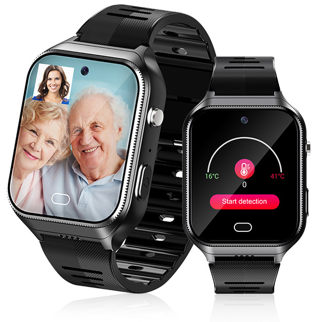VGS17 Seniors Smart Watch 1.54 Inch Full Touch Screen 4G SOS Customizable Alzheimer Features Wifi Sim Card Slot Compatible IOS