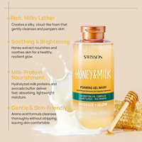 Gel Douche Parfumé au Lait et Miel Longue Durée, Nourrissant, Moussant et Éclatant à la Niacinamide pour une Douceur Luxueuse