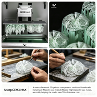 Imprimante 3D NOVA3D GEM3 MAX 16K haute précision pour la fabrication de modèles en cire perdue pour bijoux en or et en argent