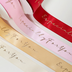 1 "tùy chỉnh in thân thiện với môi satin <span class=keywords><strong>Ribbon</strong></span> 100 sân/cuộn Quà Tặng scrapbooking gói Bowknot tự làm bao bì đám cưới giáng sinh - Product Image 2