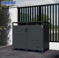 Poubelle de rangement de style moderne en aluminium, étanche, pour extérieur, avec couvercle, à monter soi-même