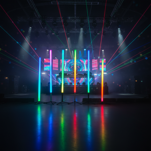 RGBW Projection LED Tube Light Battery IP65 Wireless DMX Waterproof High CRI 90 Dimmable Night Club DJ Stage Light