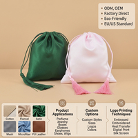 Sacs en satin recyclables personnalisés avec logo d'usine en gros, sacs à cordon en soie, pochettes d'emballage pour cheveux, chaussures et parfums