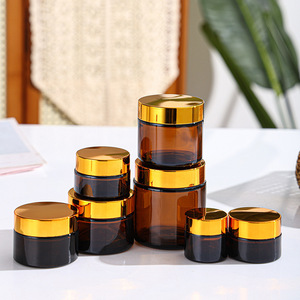 Bán buôn Chất lượng cao mỹ phẩm <span class=keywords><strong>container</strong></span> Mặt Kem chai lọ thủy tinh Kem mắt chai Jar với nắp vàng - Product Image 1