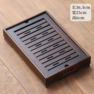 Plateau de service à thé en bambou avec bac de drainage, table à thé avec réservoir d'eau, plateau de préparation à sec en bambou - Product Image 4
