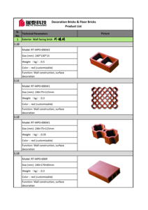 Briques décoratives murales intérieures et extérieures <span class=keywords><strong>en</strong></span> terre cuite de style chinois, ligne Spectrum, briques cuites au four, blocs de briques apparentes, esthétique murale, briquettes de pugmill, latérite - Product Image 4