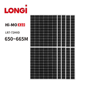 Longi แผงโซลาร์เซลล์ X10 Hi Mo 650 665W N Type 182มม. โมดูลเซลล์พลังงานแสงอาทิตย์72HVD LR7 - Product Image 1