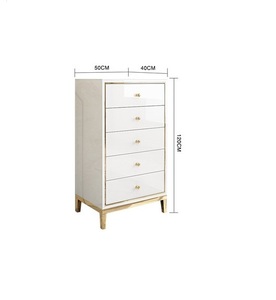 Gran oferta, cómoda de alto brillo, dormitorio, 5 cajones, armario de almacenamiento para sala de estar, cajón de pecho blanco <span class=keywords><strong>y</strong></span> negro - Product Image 2