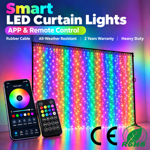 IP65 <b>Curtain</b> Drape <b>Lights</b> 100 LED Sqm RGBW Multi Color Rubber Cord Connectable Commercial Hotel Christmas Mall Facade Wedding - Product Image 1