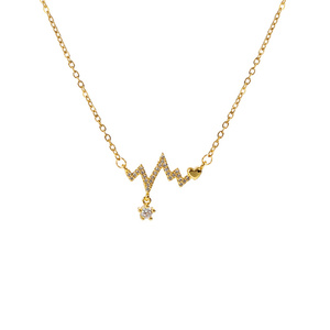 Nouveau pendentif électrogramme d'amour collier pour femmes micro-incrusté de style européen et américain Ins All-Match - Product Image 1