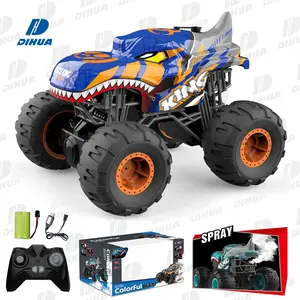 2.4Ghz 1:16 Scale Radio Control Monster Trucks Buggy Shark Shape Car With Spray Effect Kids Buggy Offroad RC Car With Light